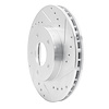 E-Line Drilled & Slotted Silver Brake Rotor, 1999-2001 Infiniti/Nissan, Position: Front Right - image 1