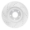 E-Line Drilled & Slotted Silver Brake Rotor, 2003-2005 Infiniti/Nissan, Position: Front Right - image 4