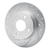 E-Line Drilled & Slotted Silver Brake Rotor, 2004-2006 Infiniti/Nissan, Position: Rear Left - image 1