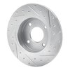 E-Line Drilled & Slotted Silver Brake Rotor, 2004-2006 Infiniti/Nissan, Position: Rear Left - image 2