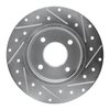 E-Line Drilled & Slotted Silver Brake Rotor, 2004-2006 Infiniti/Nissan, Position: Rear Left - image 3