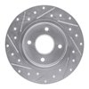 E-Line Drilled & Slotted Silver Brake Rotor, 2004-2006 Infiniti/Nissan, Position: Rear Right - image 3