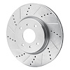 E-Line Drilled & Slotted Silver Brake Rotor, 2004-2006 Infiniti/Nissan, Position: Front Left - image 1