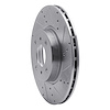 E-Line Drilled & Slotted Silver Brake Rotor, 2004-2006 Infiniti/Nissan, Position: Front Right - image 1