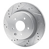 E-Line Drilled & Slotted Silver Brake Rotor, Fits Select Infiniti/Nissan, Position: Rear Left - image 1