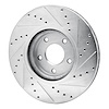 E-Line Drilled & Slotted Silver Brake Rotor, 2007-2017 Fits Multiple Makes/Models, Position: Front Left - image 1