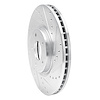 E-Line Drilled & Slotted Silver Brake Rotor, 2007-2017 Fits Multiple Makes/Models, Position: Front Right - image 1