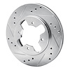 E-Line Drilled & Slotted Silver Brake Rotor, 1984-1986 Infiniti/Nissan, Position: Front Left - image 1