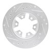 E-Line Drilled & Slotted Silver Brake Rotor, 1982-1985 Infiniti/Nissan, Position: Front Right - image 3