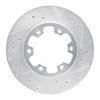 E-Line Drilled & Slotted Silver Brake Rotor, 1983-1985 Infiniti/Nissan, Position: Front Right - image 2
