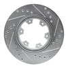 E-Line Drilled & Slotted Silver Brake Rotor, 1985-2002 Infiniti/Nissan, Position: Front Left - image 2