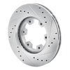 E-Line Drilled & Slotted Silver Brake Rotor, 1985-2002 Infiniti/Nissan, Position: Front Left - image 3