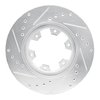 E-Line Drilled & Slotted Silver Brake Rotor, 1985-2002 Infiniti/Nissan, Position: Front Right - image 2