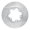 E-Line Drilled & Slotted Silver Brake Rotor, 1985-2002 Infiniti/Nissan, Position: Front Right - image 3