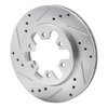 E-Line Drilled & Slotted Silver Brake Rotor, 1985-1997 Infiniti/Nissan, Position: Front Left - image 2