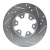 E-Line Drilled & Slotted Silver Brake Rotor, 1985-1997 Infiniti/Nissan, Position: Front Left - image 4