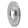E-Line Drilled & Slotted Silver Brake Rotor, 1985-1997 Infiniti/Nissan, Position: Front Right - image 1