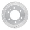 E-Line Drilled & Slotted Silver Brake Rotor, 1988-1995 Infiniti/Nissan, Position: Rear Left - image 3