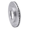 E-Line Drilled & Slotted Silver Brake Rotor, 1998-2015 Infiniti/Nissan, Position: Front Right - image 2