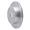 E-Line Drilled & Slotted Silver Brake Rotor, Fits Select Infiniti/Nissan, Position: Rear Right - image 1