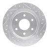 E-Line Drilled & Slotted Silver Brake Rotor, 2004-2015 Infiniti/Nissan, Position: Rear Left - image 3