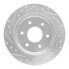 E-Line Drilled & Slotted Silver Brake Rotor, 2004-2015 Infiniti/Nissan, Position: Rear Right - image 3
