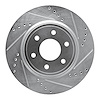 E-Line Drilled & Slotted Silver Brake Rotor, Fits Select Fits Multiple Makes/Models, Position: Front Right - image 1