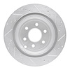 E-Line Drilled & Slotted Silver Brake Rotor, 2005-2012 Infiniti/Nissan, Position: Rear Left - image 1