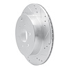 E-Line Drilled & Slotted Silver Brake Rotor, 2005-2012 Infiniti/Nissan, Position: Rear Right - image 1