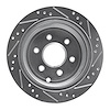 E-Line Drilled & Slotted Silver Brake Rotor, Fits Select Fits Multiple Makes/Models, Position: Rear Left - image 1