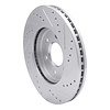 E-Line Drilled & Slotted Silver Brake Rotor, 2005-2021 Fits Multiple Makes/Models, Position: Front Left - image 1
