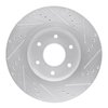E-Line Drilled & Slotted Silver Brake Rotor, 2005-2007 Infiniti/Nissan, Position: Front Left - image 3