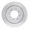 E-Line Drilled & Slotted Silver Brake Rotor, 2012-2021 Infiniti/Nissan, Position: Rear Left - image 2
