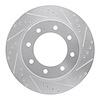 E-Line Drilled & Slotted Silver Brake Rotor, 2012-2021 Infiniti/Nissan, Position: Front Right - image 1