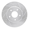 E-Line Drilled & Slotted Silver Brake Rotor, Fits Select Fits Multiple Makes/Models, Position: Front Right - image 1