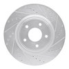 E-Line Drilled & Slotted Silver Brake Rotor, 2014-2019 Infiniti/Nissan, Position: Front Right - image 2