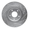 E-Line Drilled & Slotted Silver Brake Rotor, Fits Select Fits Multiple Makes/Models, Position: Front Left - image 2