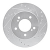 E-Line Drilled & Slotted Silver Brake Rotor, 1993-2002 Fits Multiple Makes/Models, Position: Front Right - image 1