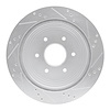 E-Line Drilled & Slotted Silver Brake Rotor, Fits Select Infiniti/Nissan, Position: Rear Left - image 1