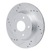 E-Line Drilled & Slotted Silver Brake Rotor, Fits Select Infiniti/Nissan, Position: Rear Left - image 2