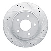E-Line Drilled & Slotted Silver Brake Rotor, Fits Select Infiniti/Nissan, Position: Rear Right - image 1