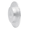 E-Line Drilled & Slotted Silver Brake Rotor, Fits Select Infiniti/Nissan, Position: Rear Right - image 1