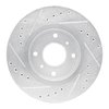 E-Line Drilled & Slotted Silver Brake Rotor, 1990-1992 Infiniti/Nissan, Position: Front Right - image 2