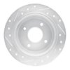 E-Line Drilled & Slotted Silver Brake Rotor, 1990-1992 Infiniti/Nissan, Position: Rear Right - image 2