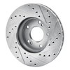 E-Line Drilled & Slotted Silver Brake Rotor, 1990-1997 Infiniti/Nissan, Position: Front Left - image 2