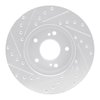 E-Line Drilled & Slotted Silver Brake Rotor, 1990-1997 Infiniti/Nissan, Position: Front Right - image 4