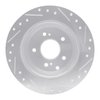 E-Line Drilled & Slotted Silver Brake Rotor, 1990-1996 Infiniti/Nissan, Position: Rear Left - image 2