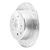 E-Line Drilled & Slotted Silver Brake Rotor, 1990-1996 Infiniti/Nissan, Position: Rear Right - image 1