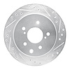 E-Line Drilled & Slotted Silver Brake Rotor, 1993-2001 Infiniti/Nissan, Position: Rear Right - image 1