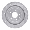 E-Line Drilled & Slotted Silver Brake Rotor, 2002-2006 Infiniti/Nissan, Position: Rear Right - image 1